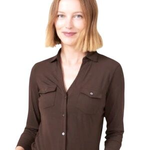 J. McLaughlin Dark Brown Button Down Shirt